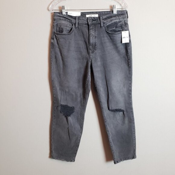 Willow + Root NWT Washed Black High Rise Mom Fit Distressed Jeans 31 - Picture 2 of 12